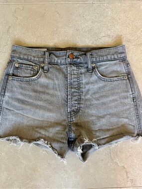 GAP Faded Gray High-Rise Denim Cutoff Shorts